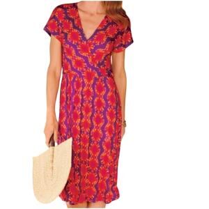 Soft Surroundings Dress Effortless Kaveri Faux Wrap Front Tie Dye Women’s sz XS